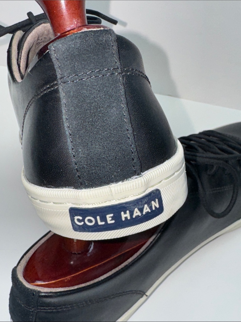 Cole Haan Trafton Black Leather Low-Top Sneakers - Casual Men’s Shoes - Picture 5 of 8